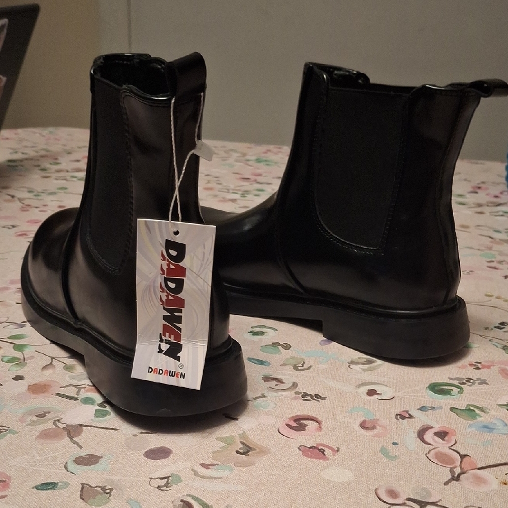 Shiny Black Ankle Boots